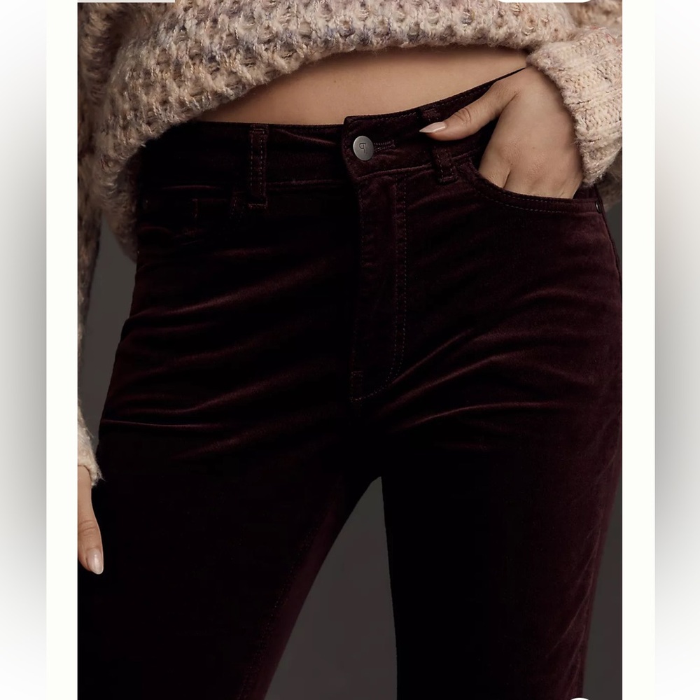 Anthropologie Pilcro Women's Velvet Jeans in Deep Burgundy